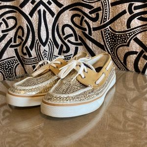 Gold Sequin Sperrys
